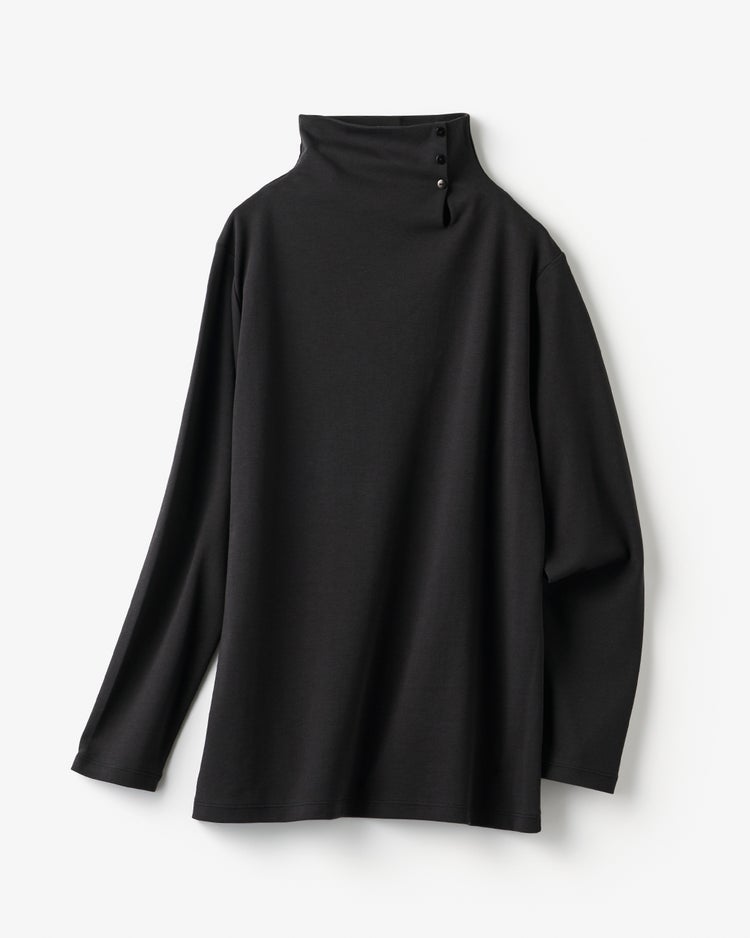 超長綿・サイドボタンハイネック 詳細画像 ブラック 4