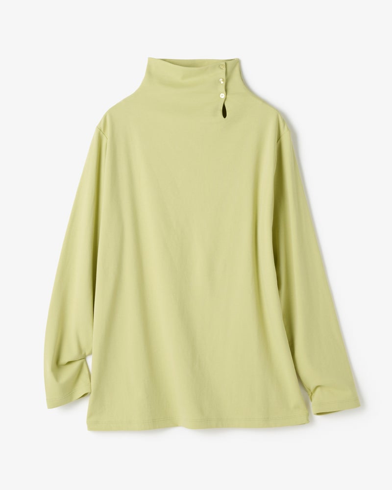 超長綿・サイドボタンハイネック 詳細画像 ペールグリーン 3