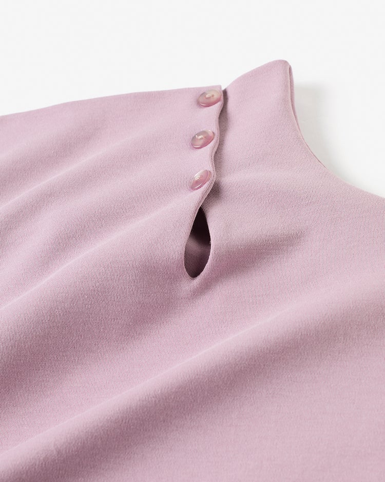 超長綿・サイドボタンハイネック 詳細画像 ライラック 5