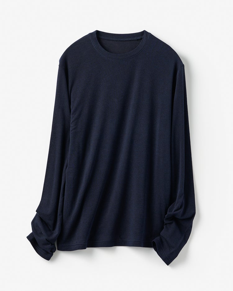 スキンタッチウール・クルーネック 詳細画像 ミッドナイトブルー 6