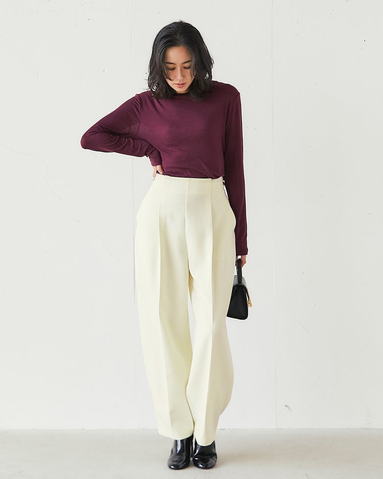 スキンタッチウール・クルーネック 詳細画像 ボルドー 4