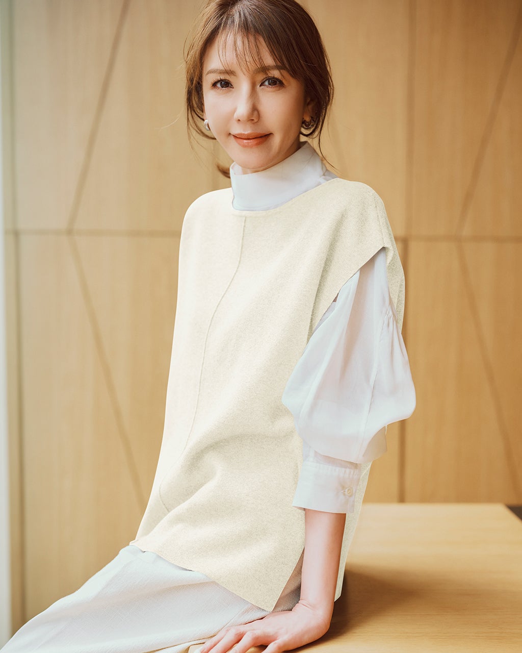 CPG GOLF レディース ベスト Lsize ホワイト PROPORTION BODY DRESSING ベスト ジレ ベルト付きジレ