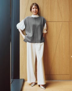ミラノリブ・バックパールニットベスト