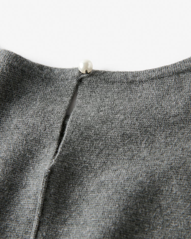 ミラノリブ・バックパールニットベスト 詳細画像 グレー 6