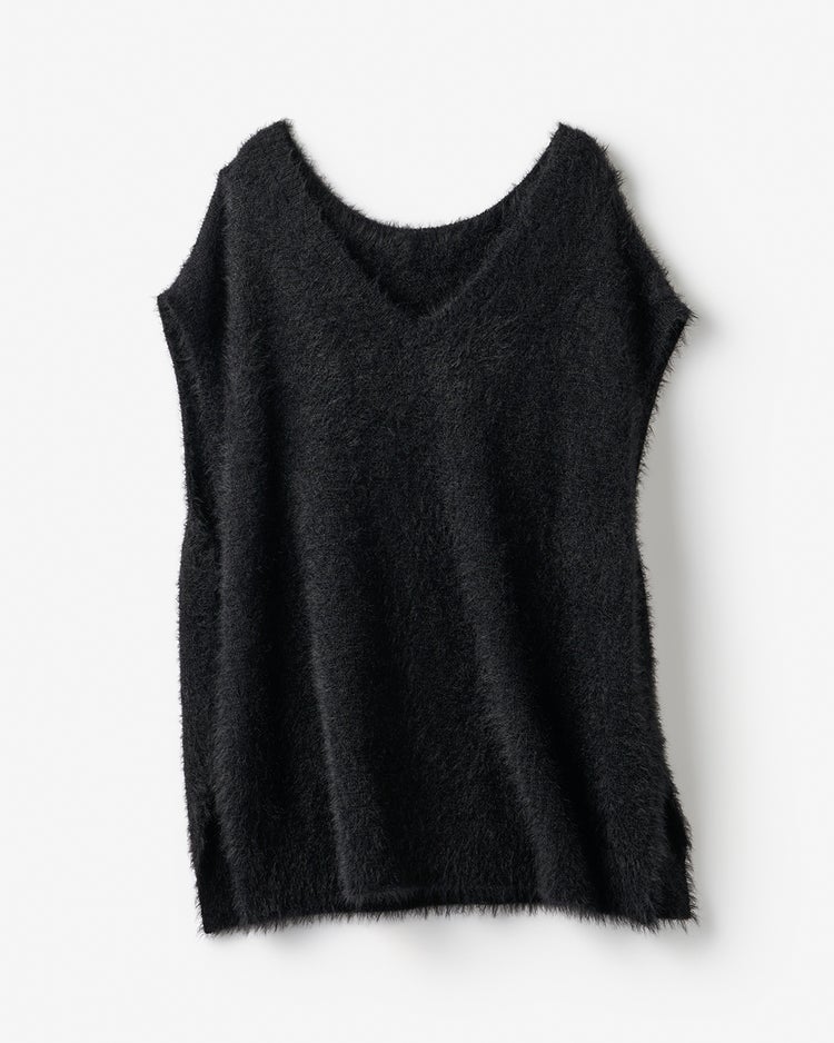 フェザーヤーン・2WAYニットベスト 詳細画像 ブラック 4
