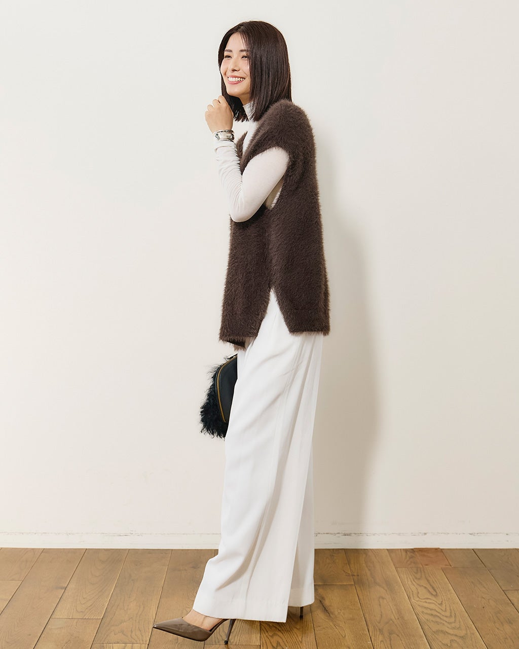 フェザーヤーン・2WAYニットベスト/40代50代からのレディース