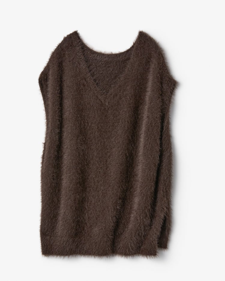 フェザーヤーン・2WAYニットベスト 詳細画像 ブラウン 8