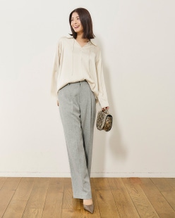 ラメツイード・タックワイドパンツ