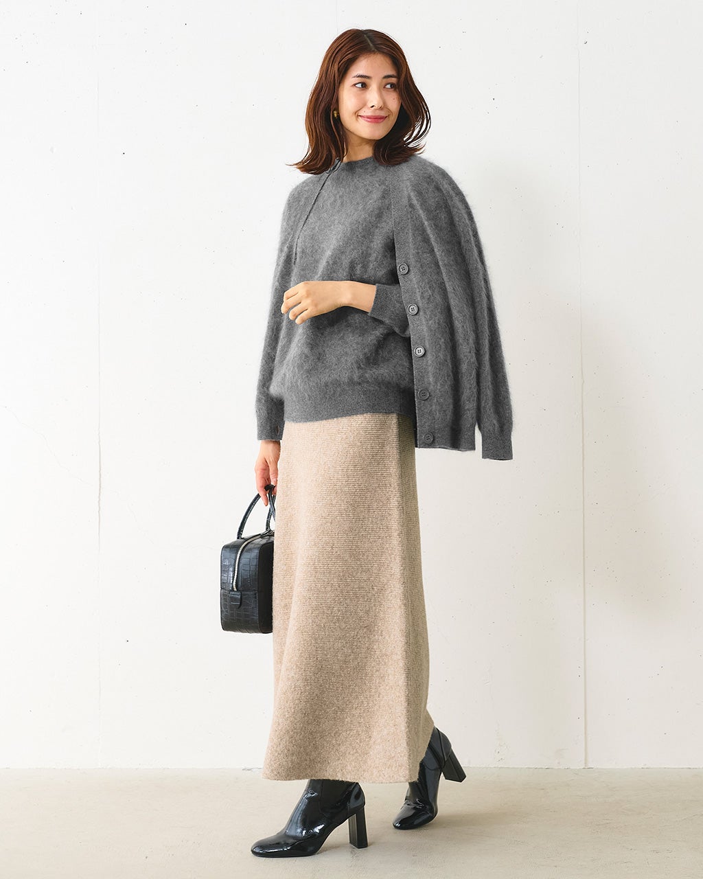 MASTER BUNNY EDITION ベストスカートセットアップベージュS ハイネックベスト＆スカートセットアップ/40代50代からのレディース