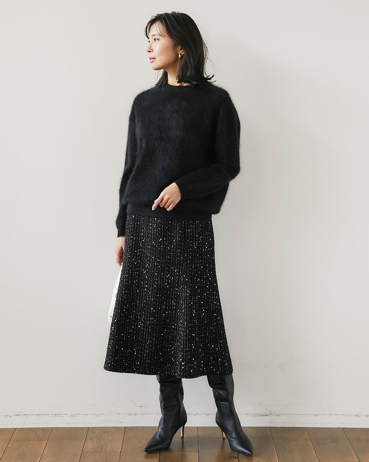ミンクタッチカシミヤ・セーター 詳細画像 ブラック 4