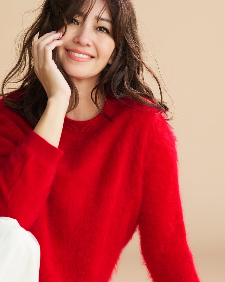 ミンクタッチカシミヤ・セーター 詳細画像 レッド 2