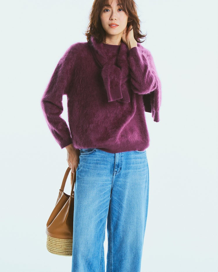 ミンクタッチカシミヤ・セーター 詳細画像 ボルドー 2