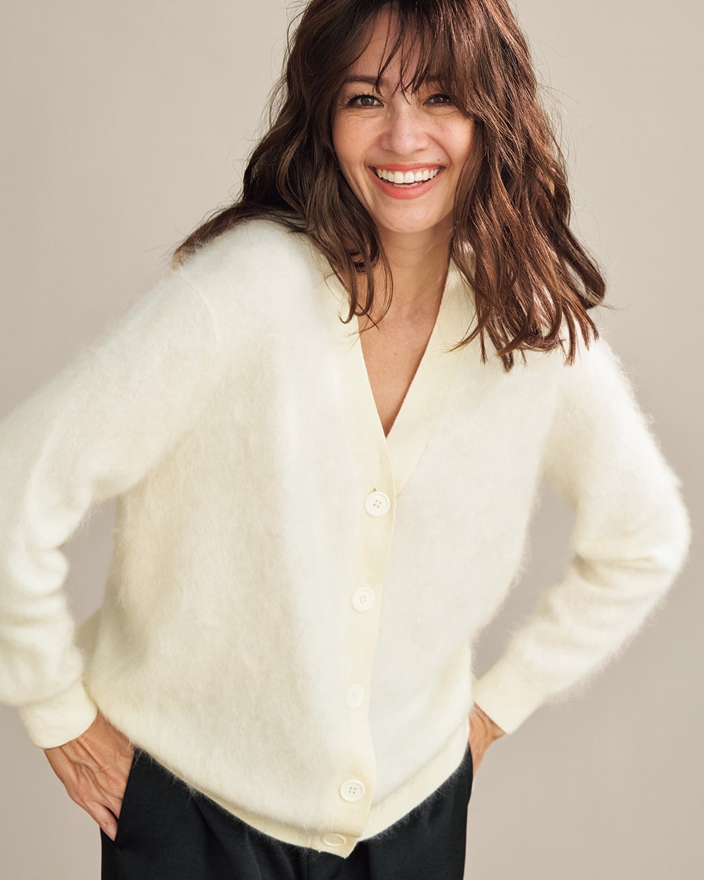 新品同様】ドゥロワー カシミヤ ミンク カーディガン キャメル ウール