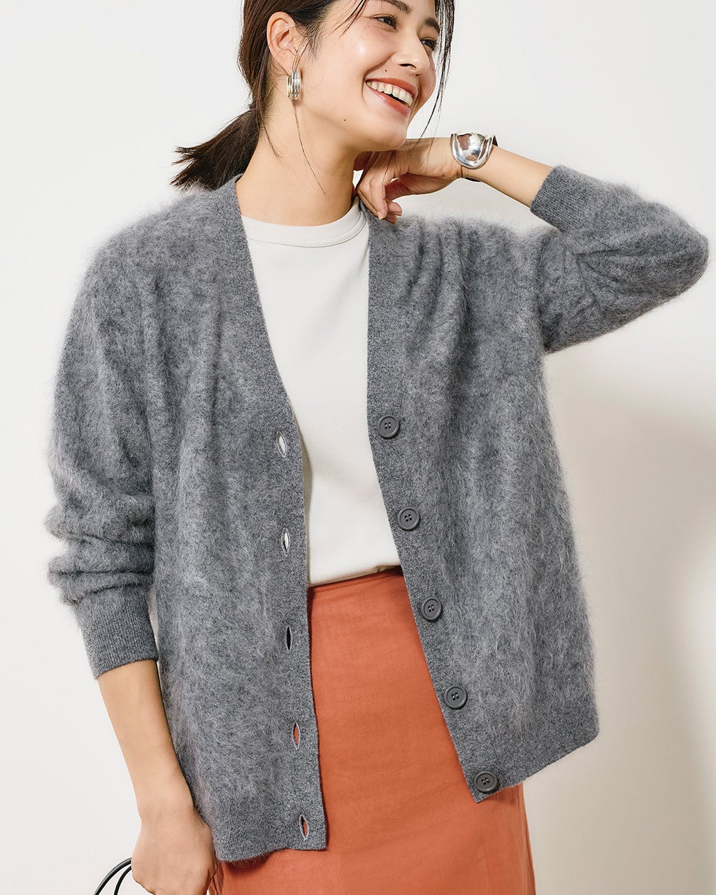 ミンクタッチカシミヤ・カーディガン/40代50代からのレディース