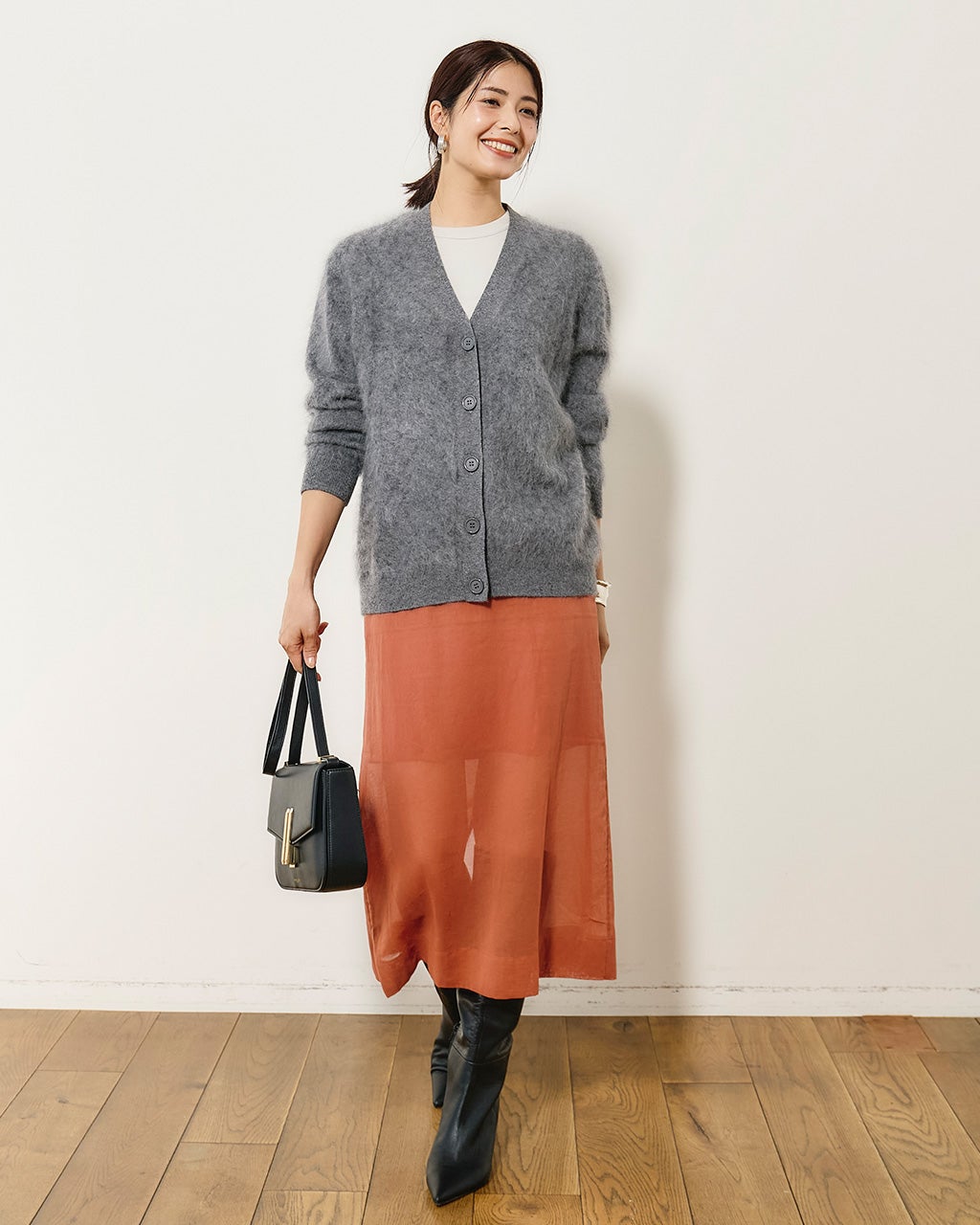 ミンクタッチカシミヤ・カーディガン/40代50代からのレディース