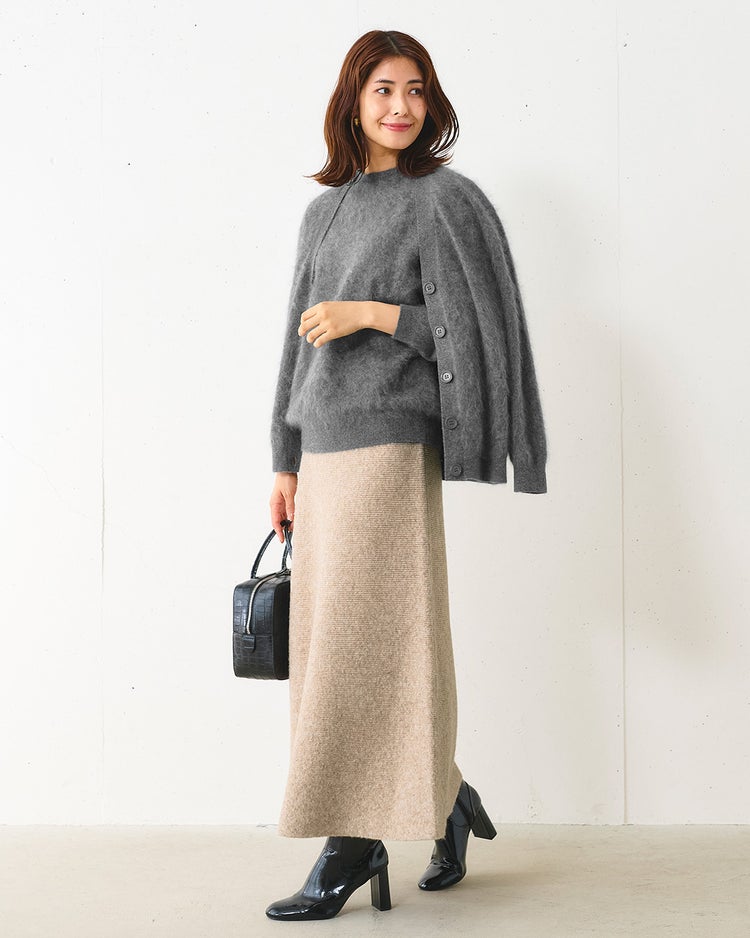 ミンクタッチカシミヤ・カーディガン 詳細画像 グレー 6