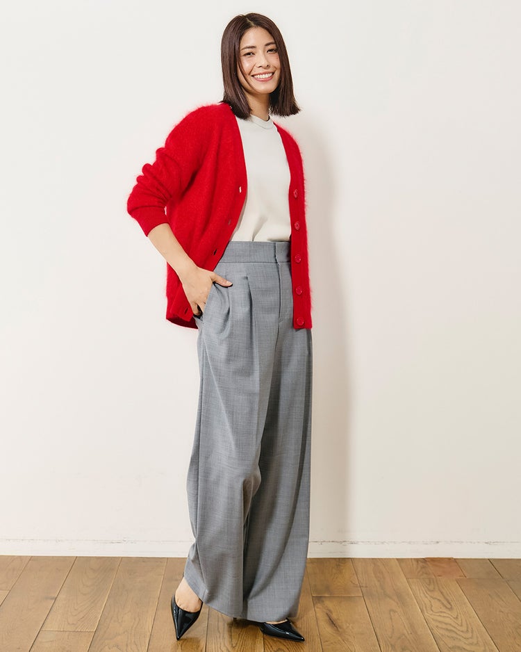 ミンクタッチカシミヤ・カーディガン 詳細画像 レッド 4