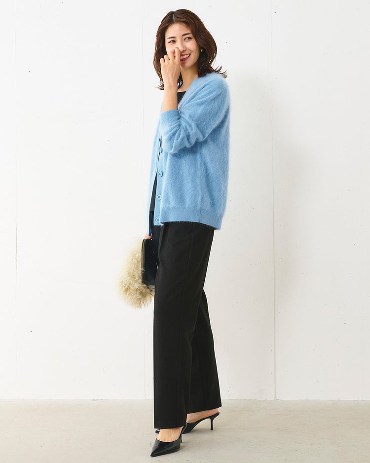 ミンクタッチカシミヤ・カーディガン 詳細画像 ペールブルー 5