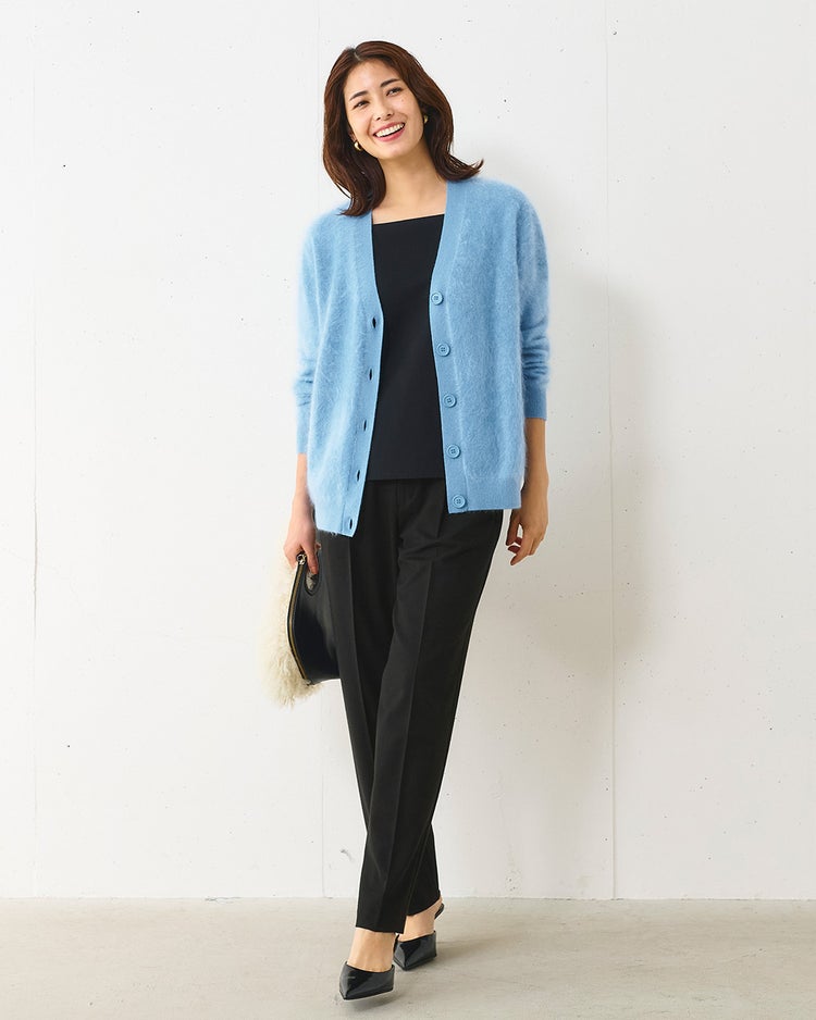 ミンクタッチカシミヤ・カーディガン 詳細画像 ペールブルー 6