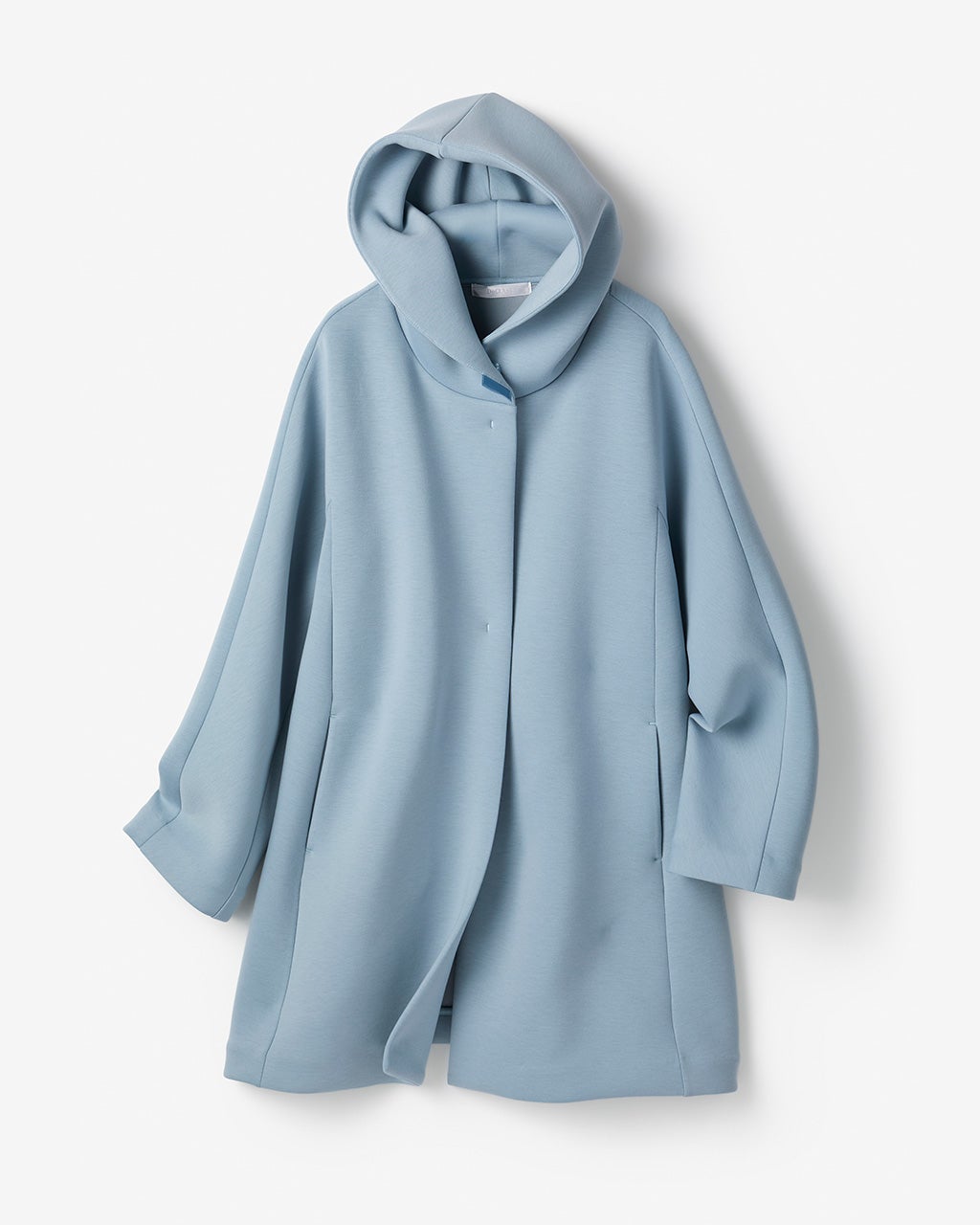 【yori 美品】フード付きライトブルーアウター 涼し気な雰囲気が魅力のリネン素材のブルゾン フード付き ライト