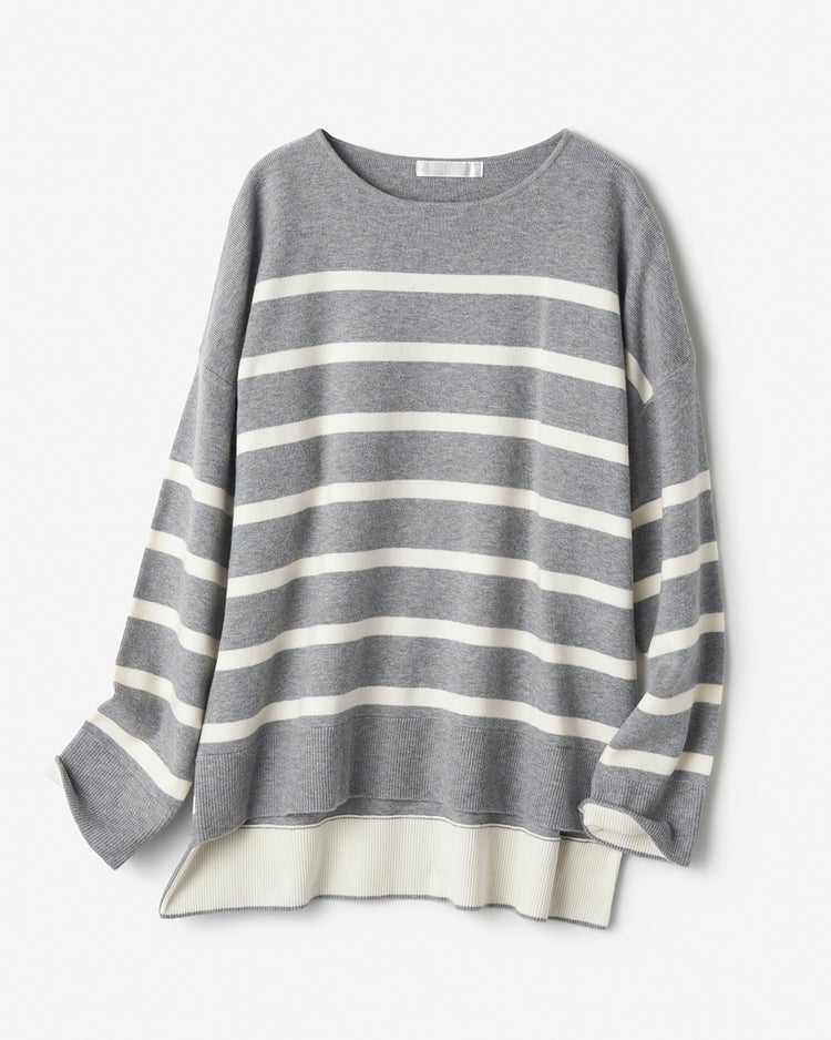 ウール混・ドロップショルダーセーター 詳細画像 グレーパターン 10