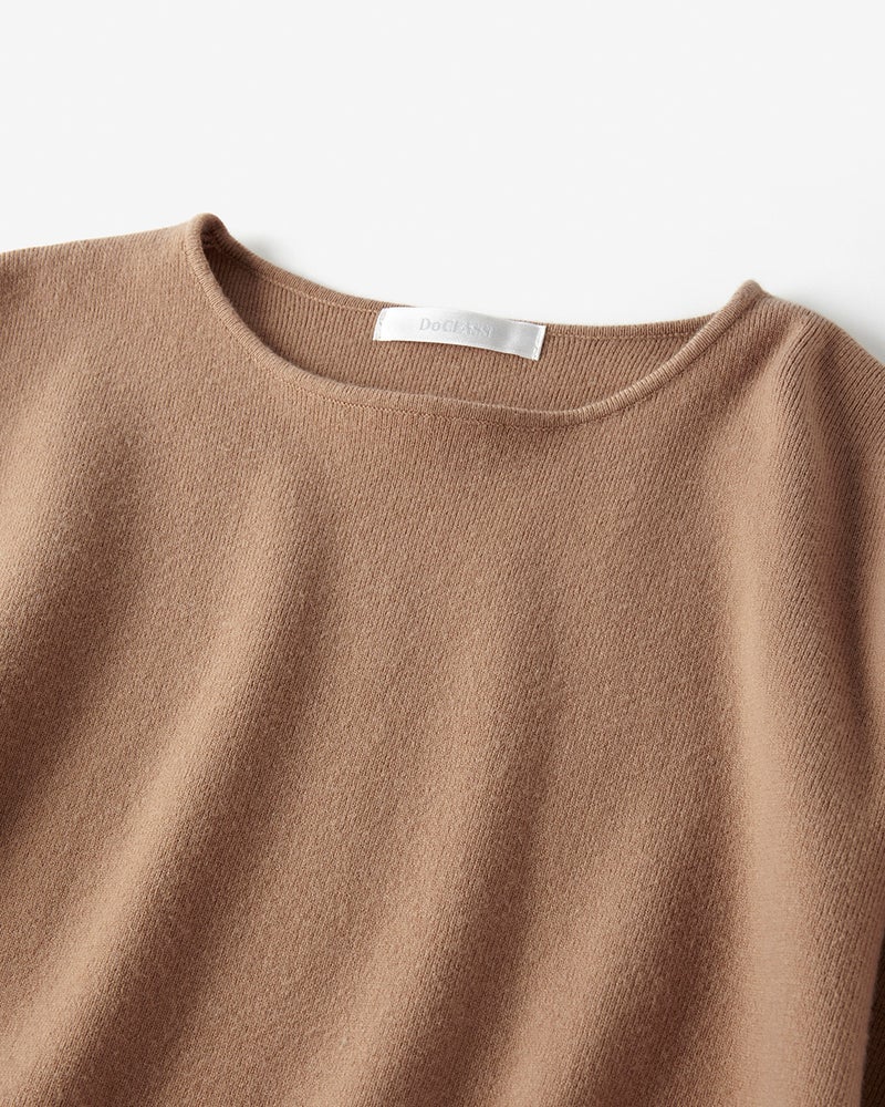 ウール混・ドロップショルダーセーター 詳細画像 キャメル 2