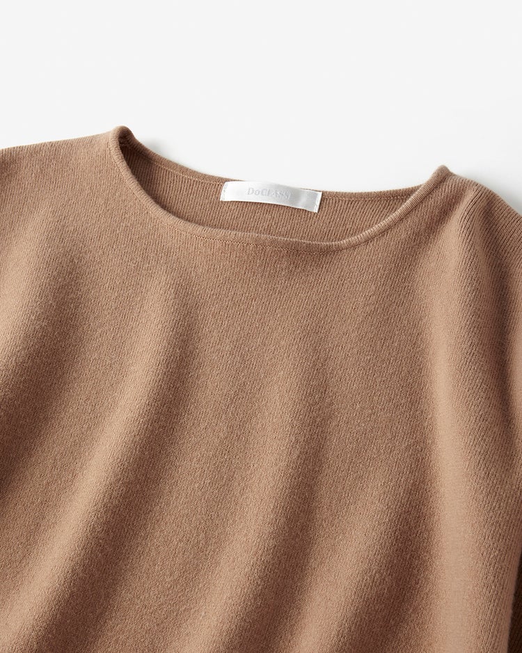 ウール混・ドロップショルダーセーター 詳細画像 キャメル 2