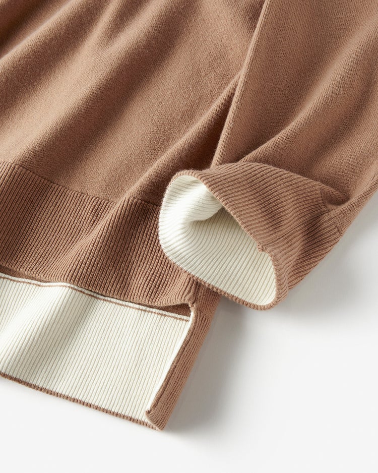 ウール混・ドロップショルダーセーター 詳細画像 キャメル 5