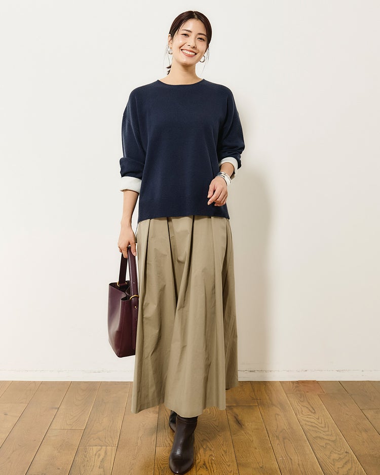 ウール混・ドロップショルダーセーター 詳細画像 ミッドナイトブルー 3