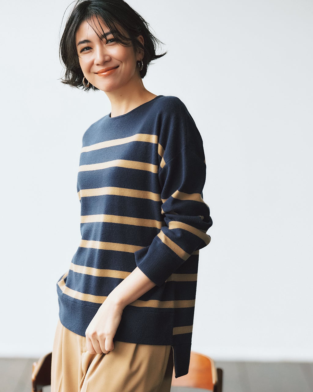 40サイズ♬長袖ニット ネイビー 23区ネイビー長袖ニットサイズ40 - メルカリ