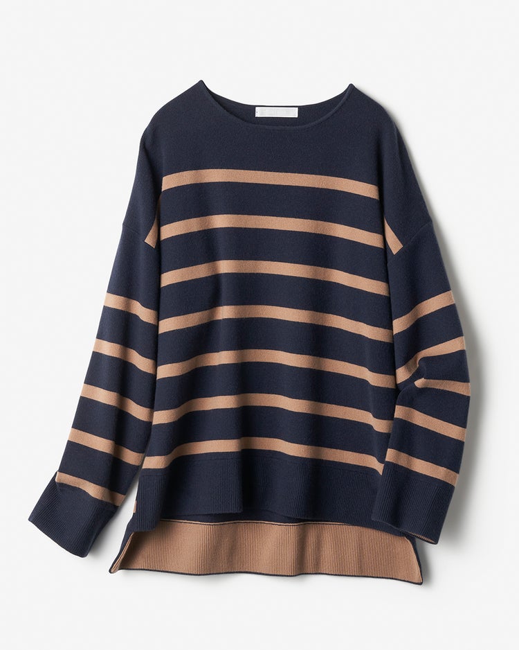 ウール混・ドロップショルダーセーター 詳細画像 ミッドナイトパターン 4