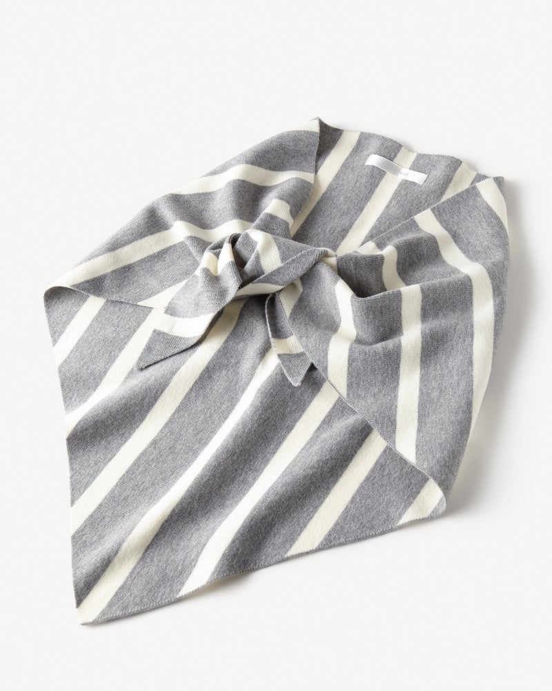 ウール混・ニットスカーフ 詳細画像 グレーパターン 1