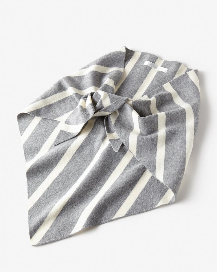 ウール混・ニットスカーフ 詳細画像 グレーパターン 7