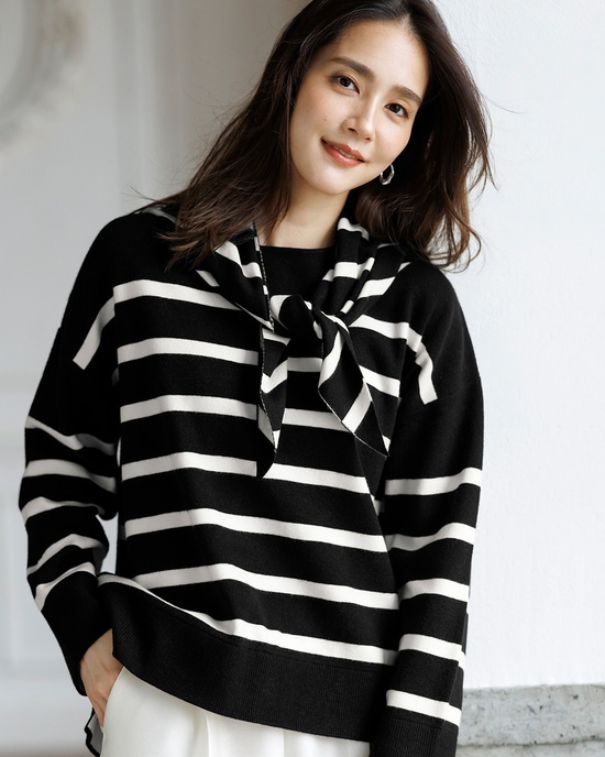 ウール混・ニットスカーフ