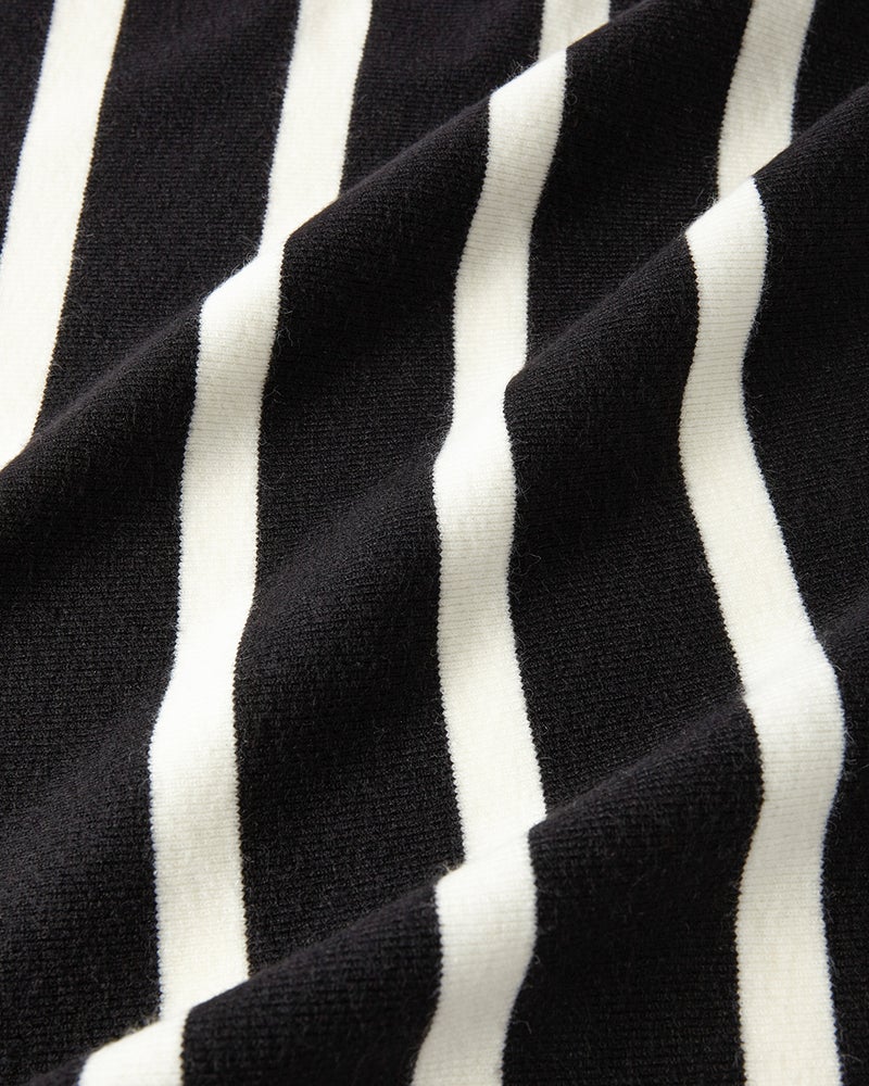 ウール混・ニットスカーフ 詳細画像 ブラックパターン 2