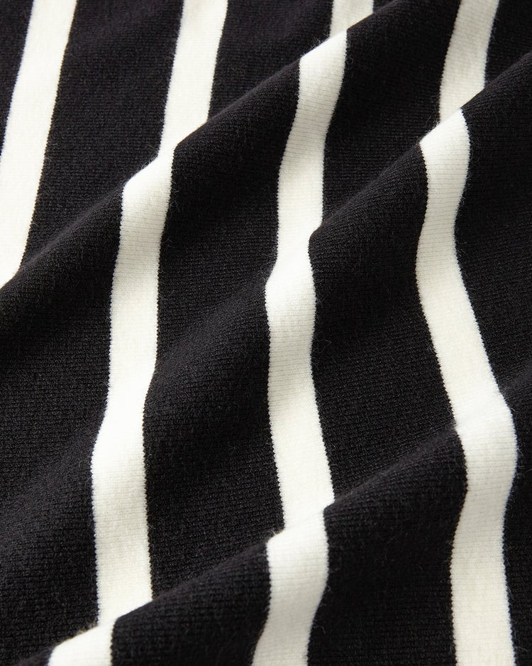 ウール混・ニットスカーフ 詳細画像 ブラックパターン 2