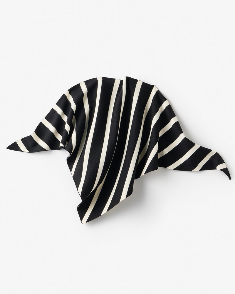 ウール混・ニットスカーフ 詳細画像 ブラックパターン 3