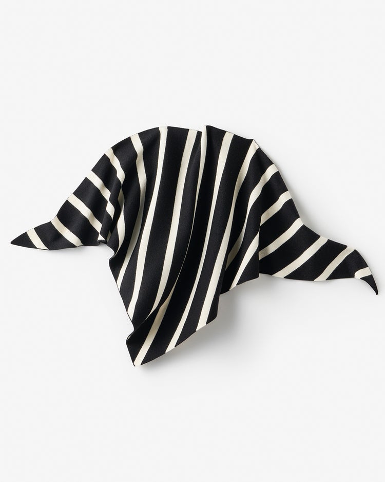 ウール混・ニットスカーフ 詳細画像 ブラックパターン 3