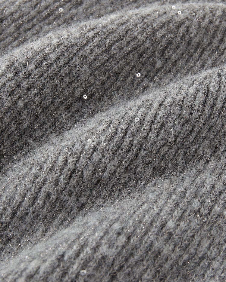 ラメ糸スパンコール・ニットビーニー 詳細画像 グレー 2