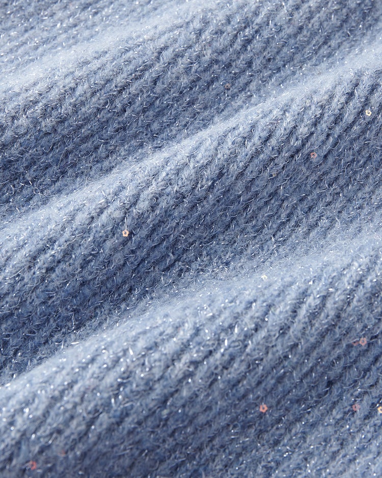 ラメ糸スパンコール・ニットビーニー 詳細画像 サックス 2