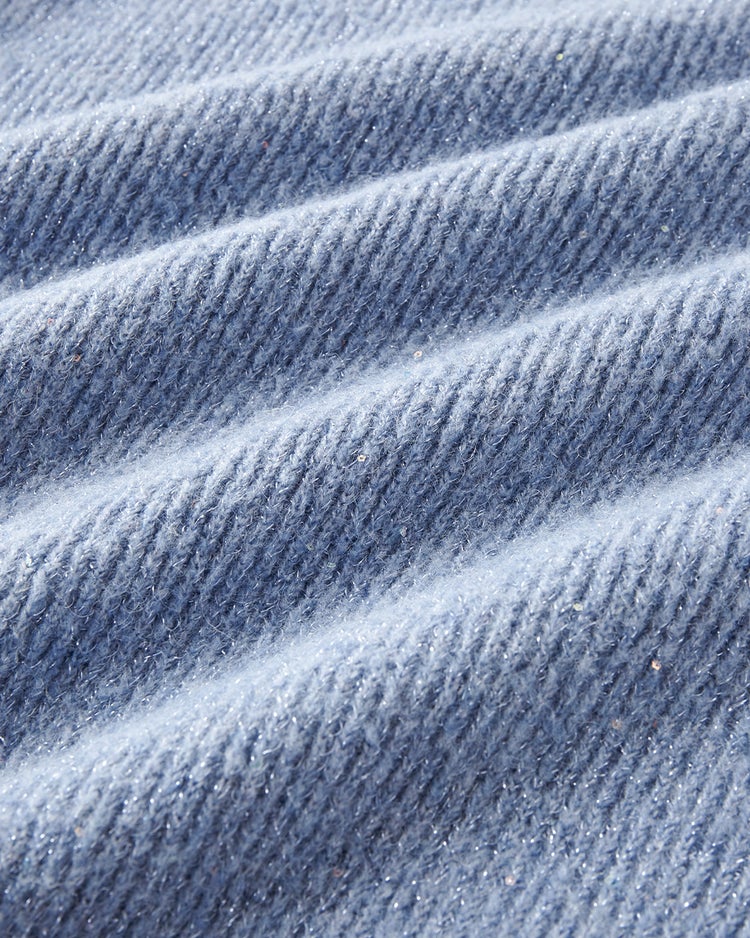 ラメ糸スパンコールニット・片畦クルーネック 詳細画像 サックス 6