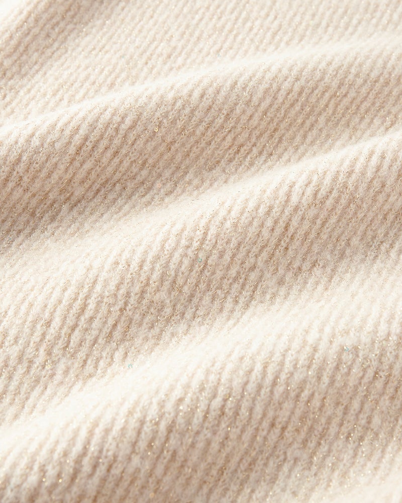 ラメ糸スパンコールニット・片畦クルーネック 詳細画像 シャンパン 2