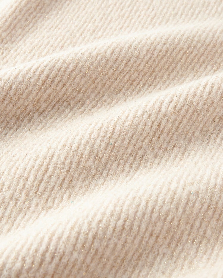 ラメ糸スパンコールニット・片畦クルーネック 詳細画像 シャンパン 5