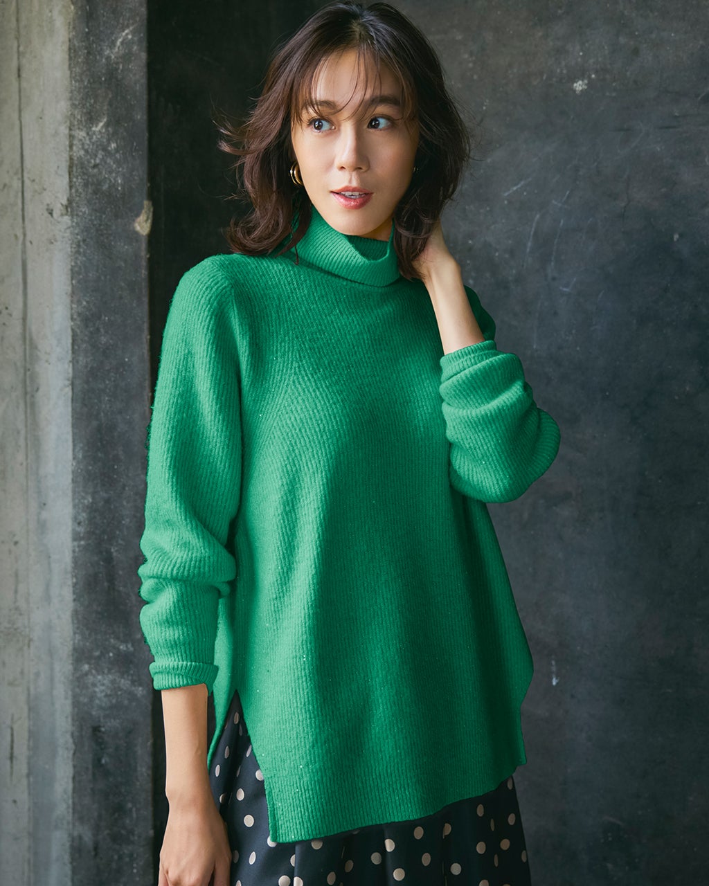 レディース タートルネック・ハイネック（グリーン）一覧/40代50代から
