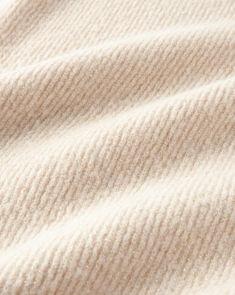 ラメ糸スパンコールニット・片畦タートルネック 詳細画像 シャンパン 2