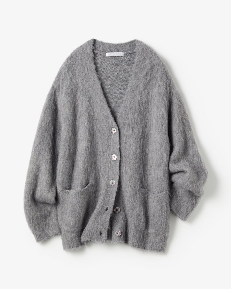 モヘア混シャギー・Vネックカーディガン 詳細画像 グレー 4