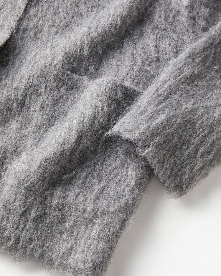 モヘア混シャギー・Vネックカーディガン 詳細画像 グレー 6