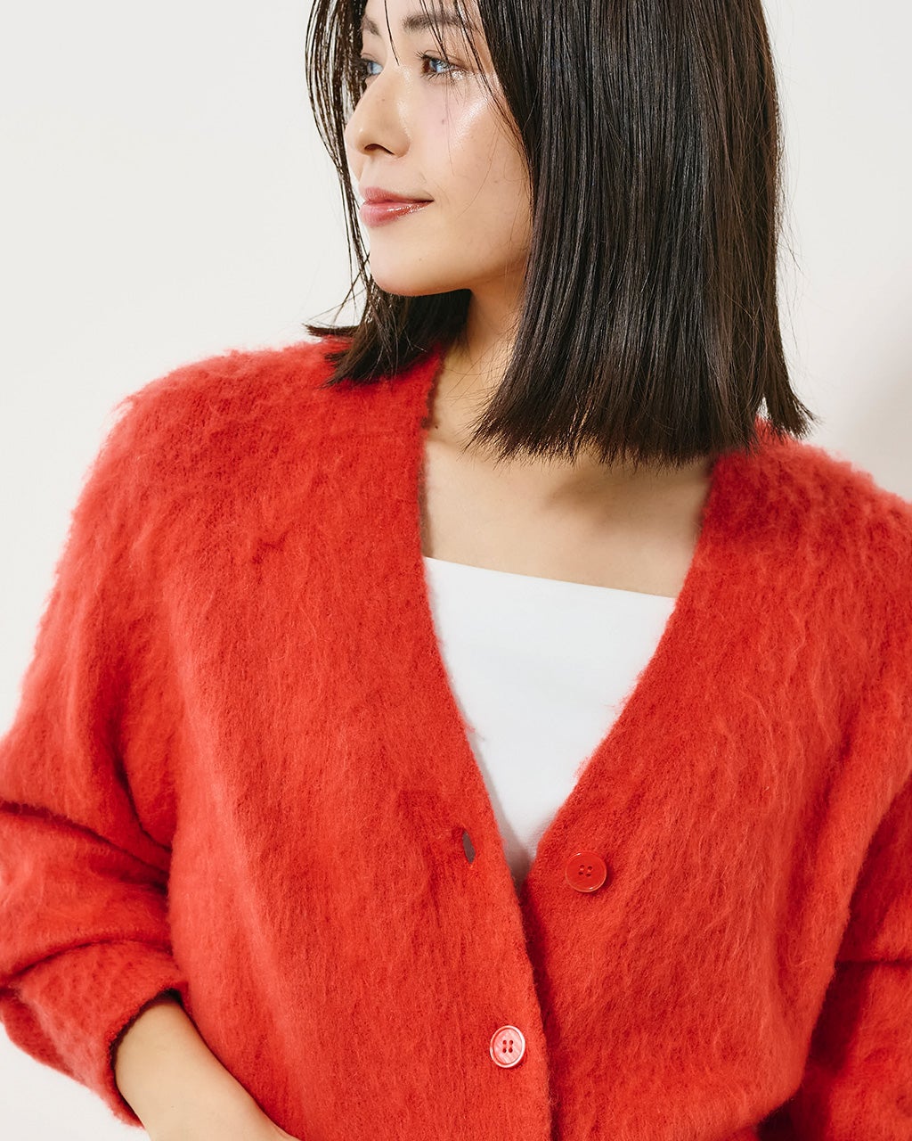 極上　80s - vintage モヘアカーディガン　シャギー　オレンジ　3D セール】TOWNCRAFT / タウンクラフト DAMAGED SOLID SHAGGY