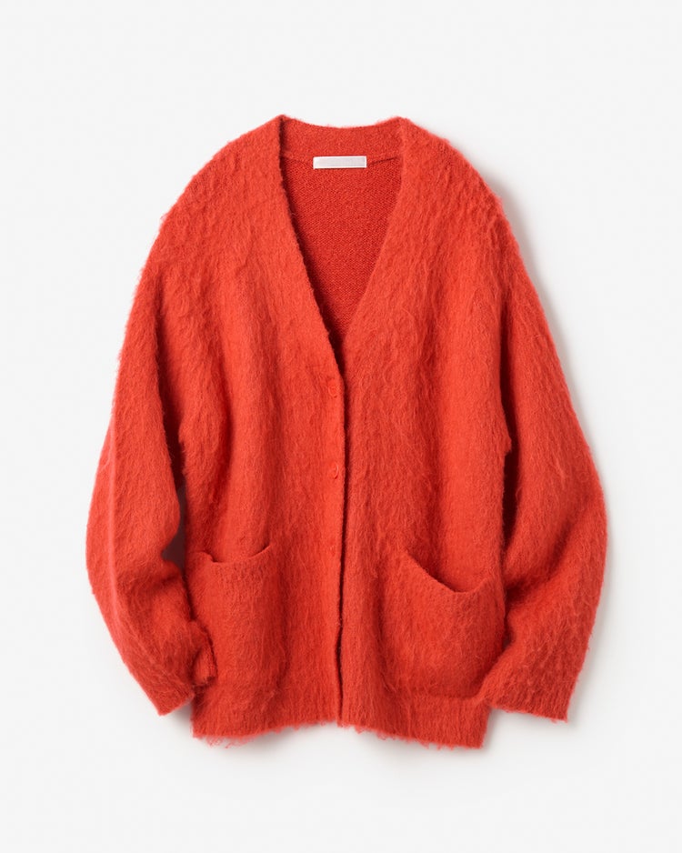 モヘア混シャギー・Vネックカーディガン 詳細画像 オレンジ 3