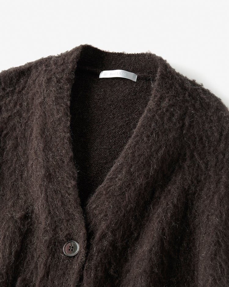 モヘア混シャギー・Vネックカーディガン 詳細画像 ダークブラウン 2